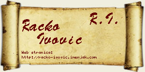 Racko Ivović vizit kartica